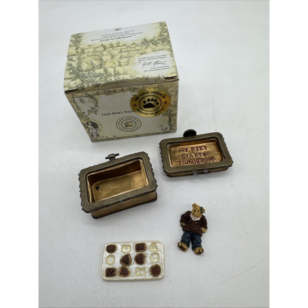 Boyds Bears Treasure Box Cocoa's Candy Box W/ Morsel McNibble Special Chocolate